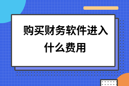 购买财务软件进入什么费用
