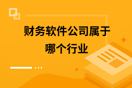 财务软件公司属于哪个行业