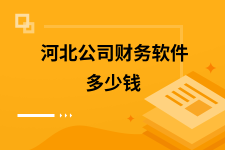 河北公司财务软件多少钱