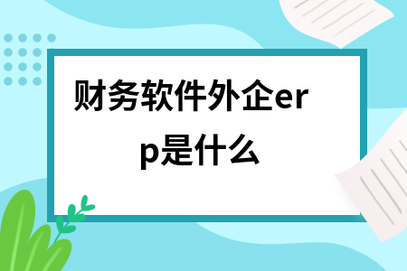 财务软件外企erp是什么