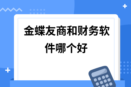 金蝶友商和财务软件哪个好