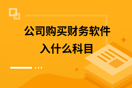 公司购买财务软件入什么科目