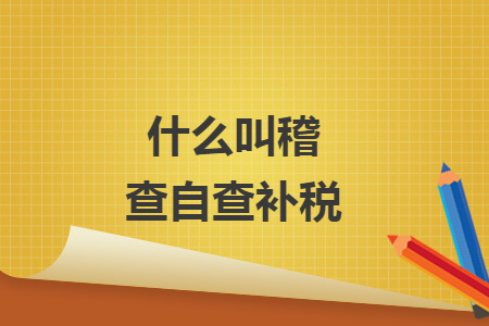什么叫稽查自查补税