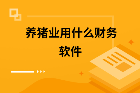 养猪业用什么财务软件