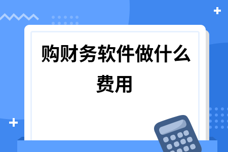 购财务软件做什么费用