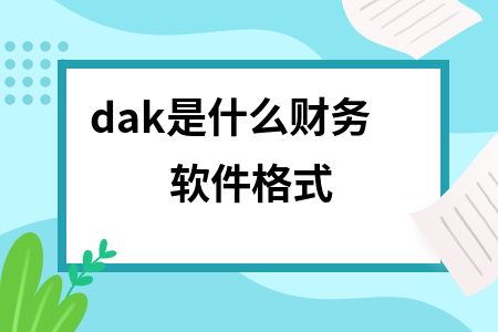 dak是什么财务软件格式