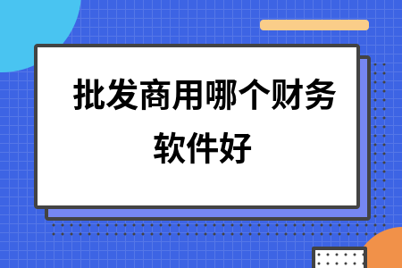 批发商用哪个财务软件好