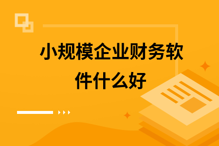 小规模企业财务软件什么好