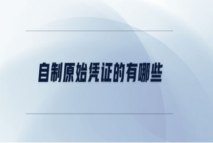 自制原始凭证有哪些