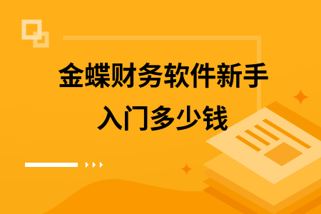金蝶财务软件新手入门多少钱