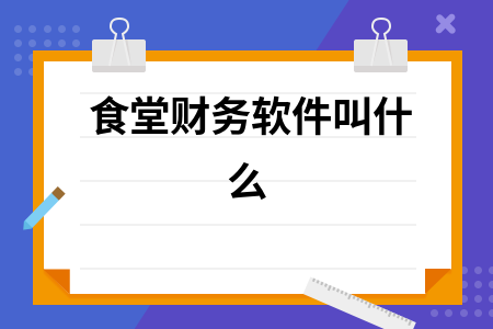 食堂财务软件叫什么