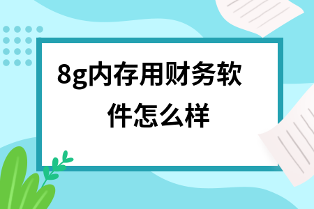 8g内存用财务软件怎么样
