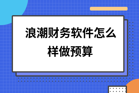 浪潮财务软件怎么样做预算