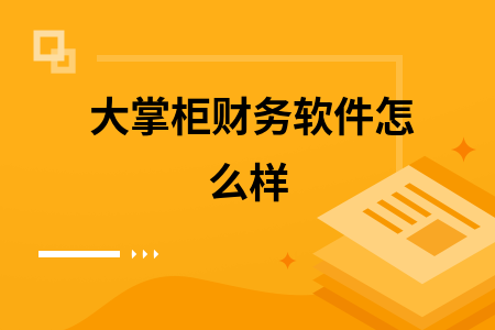 大掌柜财务软件怎么样