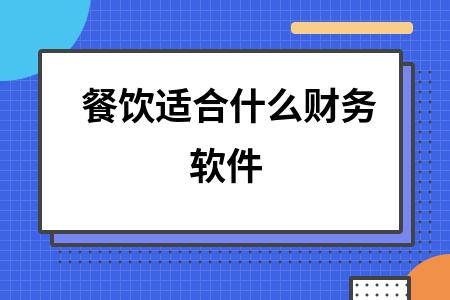 餐饮适合什么财务软件