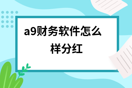 a9财务软件怎么样分红