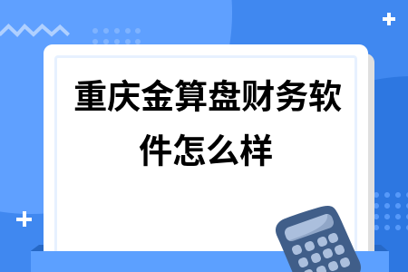 重庆金算盘财务软件怎么样