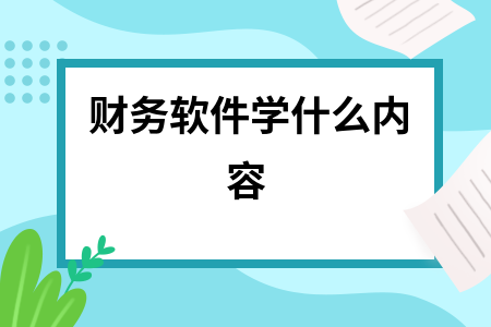 财务软件学什么内容