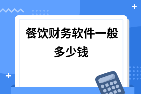 餐饮财务软件一般多少钱
