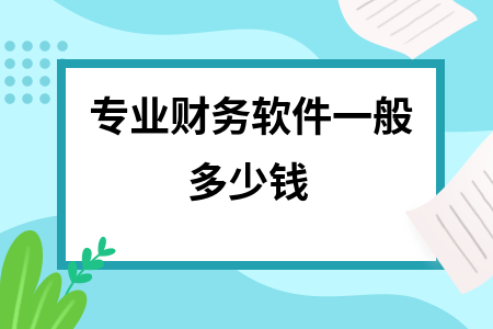 专业财务软件一般多少钱
