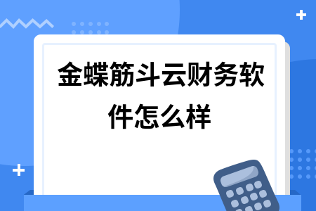 金蝶筋斗云财务软件怎么样