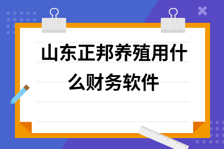 山东正邦养殖用什么财务软件