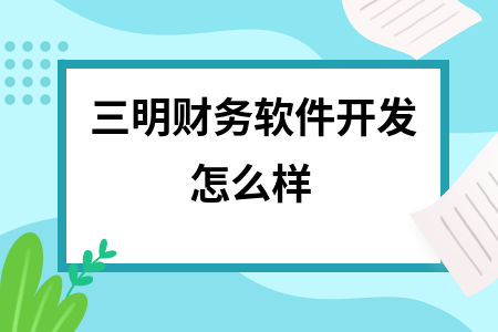 三明财务软件开发怎么样