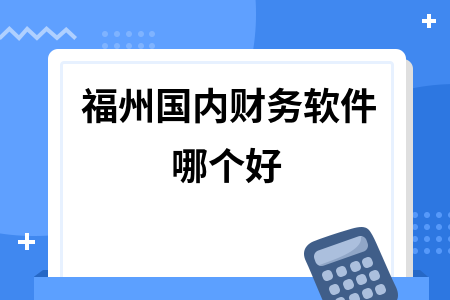 福州国内财务软件哪个好