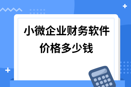 小微企业财务软件价格多少钱