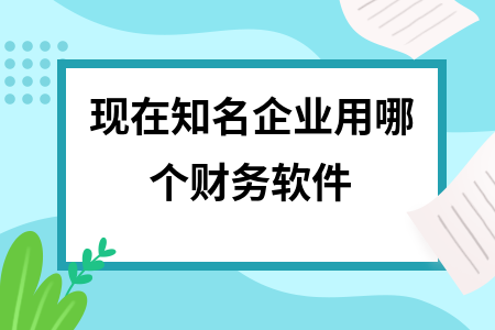 现在知名企业用哪个财务软件
