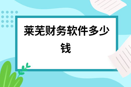 莱芜财务软件多少钱