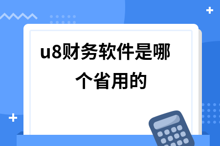 u8财务软件是哪个省用的