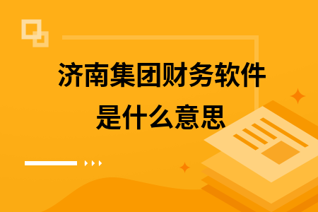济南集团财务软件是什么意思