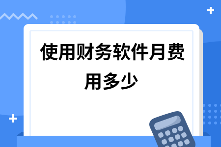 使用财务软件月费用多少