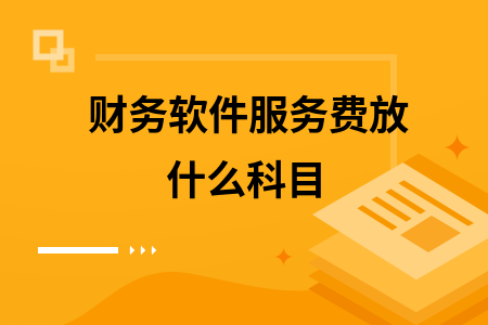 财务软件服务费放什么科目