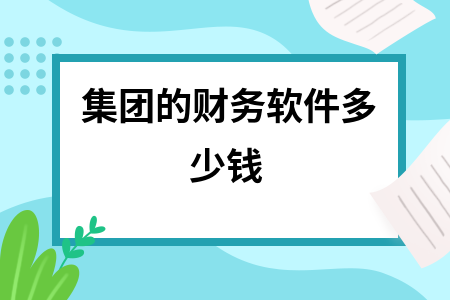 集团的财务软件多少钱