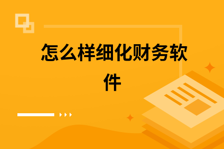 怎么样细化财务软件