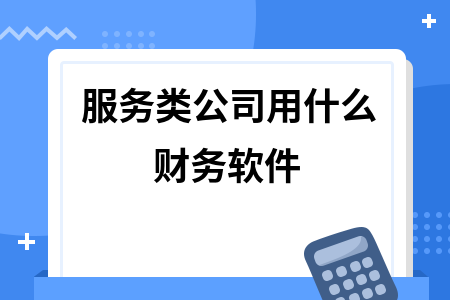 服务类公司用什么财务软件
