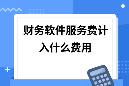 财务软件服务费计入什么费用