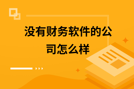 没有财务软件的公司怎么样
