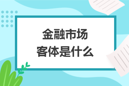 金融市场客体是什么