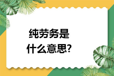 纯劳务是什么意思?