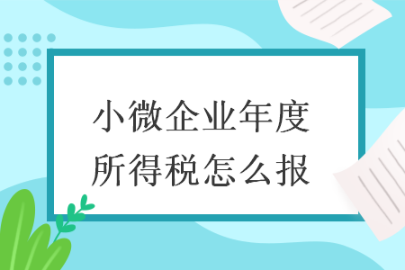 小微企业年度所得税怎么报