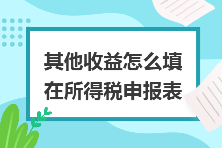 其他收益怎么填在所得税申报表