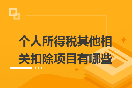 个人所得税其他相关扣除项目有哪些