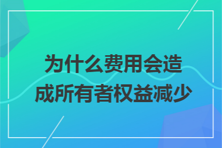 为什么费用会造成所有者权益减少