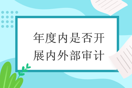 年度内是否开展内外部审计