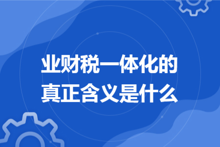 业财税一体化的真正含义是什么