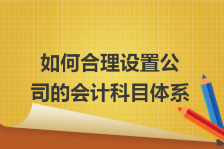 如何合理设置公司的会计科目体系