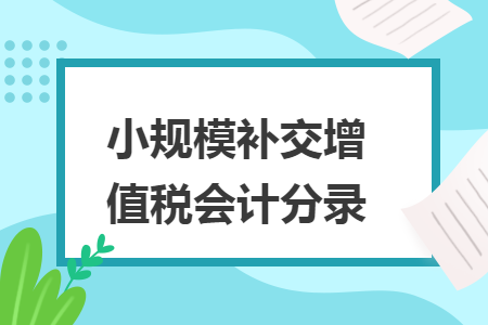小规模补交增值税会计分录